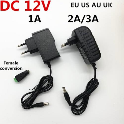 1pcs AC 100-250V to DC 12V 1A 2A 3A Transformer Power Supply Driver Power Adapter Female conversion 12 Volt For LED Strip Lights