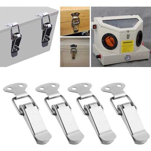 4Pcs Stainless Steel Spring Loaded Clamp Clip Case Box Toggle Latch Catch Metal Hardware Atch Clasps Lock Hand Tools