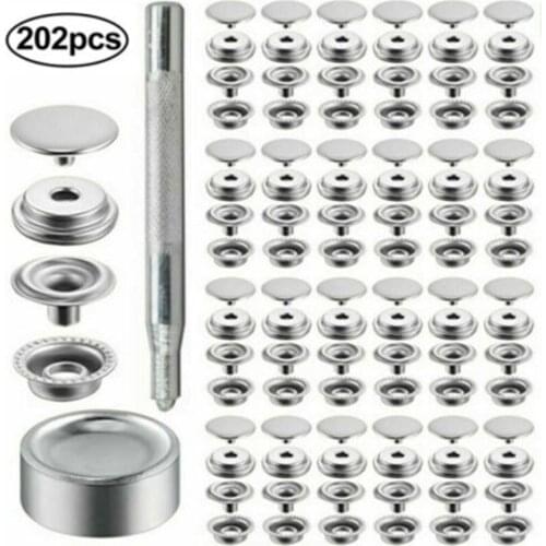 50Pcs/Set 15mm Snap Fastener Button Screw Studs Kit DIY Hand Punch Tool For Tent Boat Marine Canvas Cover Press Studs Button