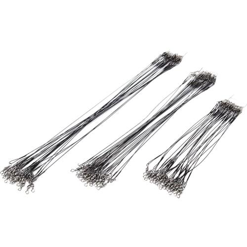 72Pcs Anti-bite Fishing Lure Wire Trace Leader Swivel Stainless Steel Rolling Swivels for Spinning Pike Fishing 15/20/25cm