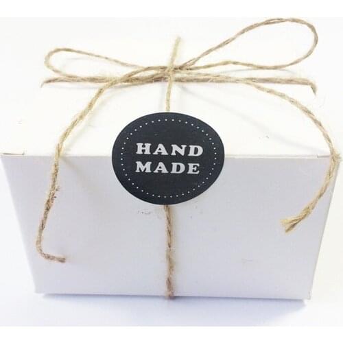 800Pcs/lot Round Black and white HAND MADE Craft paper Sealing sticker/Vintage DIY Gifts posted/Baking Decoration label