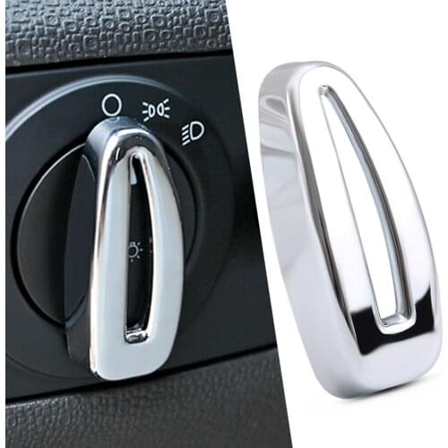 Car-styling 1pc Chrome Interior Headlight Lamp Switch Trim Switch Knob Cover for Ford Fiesta Ecosport 2009 - 2013 2014 2015