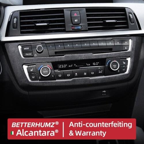 Betterhumz For BMW F30 Alcantara Wrap F34 F36 3 4 Series Carbon Fiber Car CD Control Cover Sticker Auto Interior Trim Moulding