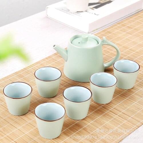 Chinese Travel Kung Fu 7pcs Tea Sets Ceramic Portable Porcelain Service Gaiwan Simple Tea Cups Teapot Gift Box