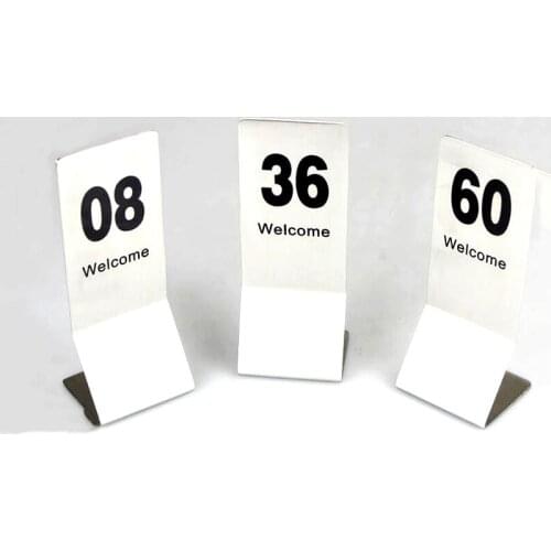 New stainless steel Restaurant table number Digital Card seat card desk card display holder Hotel table menu cards free shipping