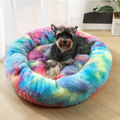 Pet House Dog Bed Mascotas Comfortable Plush Kennel Dogs Pet Litter Deep Sleep Plush Soft Cat Litter Sleeping Calming Beds J50