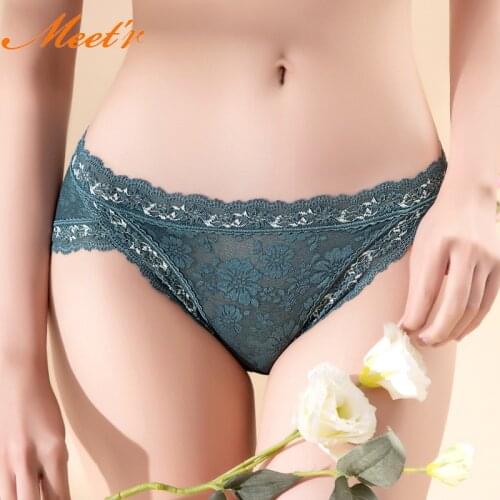 Meet'r Women Panties Sexy Seamless Underpant Low-Rise Lace Underwear Lingerie High Quality Breathable G String Briefs Intimates