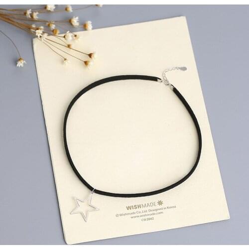 L&P Fashion 925 Silver Leather rope Five-pointed star Necklace For Women Pendant Necklaces Fashion Fine Jewelry Wholesale Gift