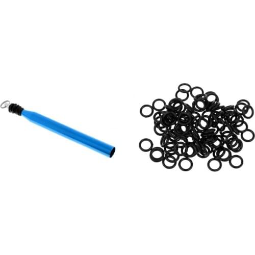 Soft Lure Stick 10 O-rings Wacky Worm Tool And 100pcs Fishing Round Rig Rigs