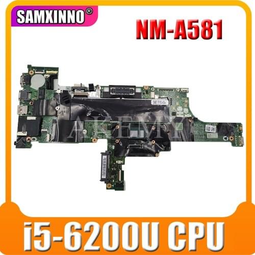 NM-A581 For Lenovo ThinkPad T460 notebook motherboard CPU i5 6200U DDR3 100% test work FRU 01AW324 01AW325 01AW327