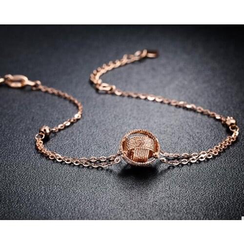 New Pure AU750 Gold Beads Ball Bracelet Yellow Gold / Rose Gold 2.08g