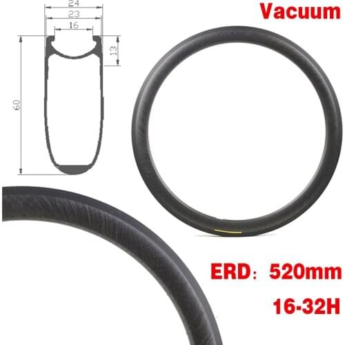 Tubular / Clincher / Vacuum Clincher Road Rim ERD 520mm T700+T800 Carbon Fiber Road Rim Strand on UCI EN Bicycle Road Racing Rim