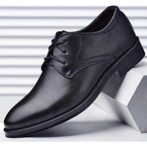 Office Leather Men Shoes Oxford Italian Dress Business Shoes Men Brown Leather Party Shoes for Wedding Men Formal Black Fashion