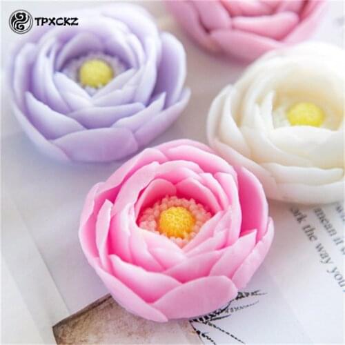 Peony Flower Handmade Soap Silicone Mold Candle Mold Making Candle Mold Fondant Candle Decor Candle Making