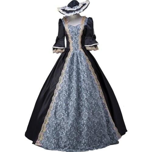 Rococo Baroque Marie Antoinette Dresses 18th Century Renaissance Historical Period Victorian Dress Gown for Women