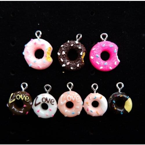 Donuts Charms Pendants Resin flat back cabochon for jewelry making bracelets necklace earrings Accessories