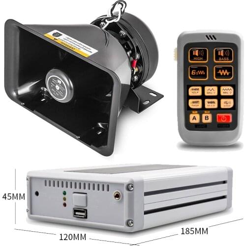 12V 400W Police Siren For Car Fire Warning Siren Emergency Sound System Car Horn Speaker With Wireless PA MIC System