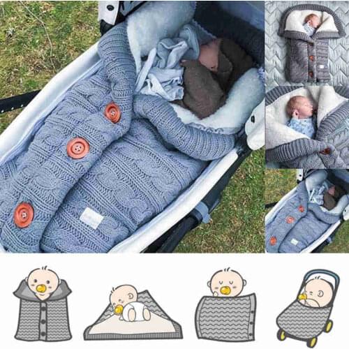 Newborn out of the portable sleeping bag Baby multi-purpose warm sleeping bag Baby plus velvet padded quilt Baby sleeping bag