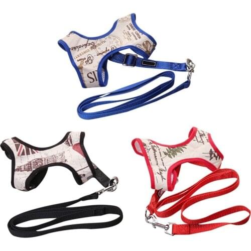 Pet Dog Cat Retro Harness Leash Breathable Pet Vest Comfortable Small Medium Cat Dog Chest Strap Secure Traction Rope Pet Suppli