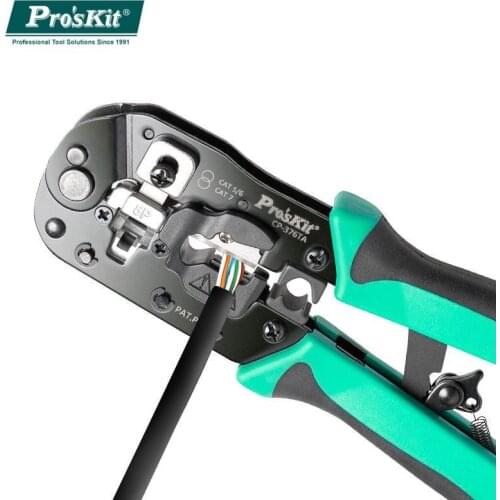 ProsKit CAT.7 Modular Plug Crimper Tool CP-376TA Network Telephone Cable Cutting Stripping Pressing 3-in-1 Crimping Pliers