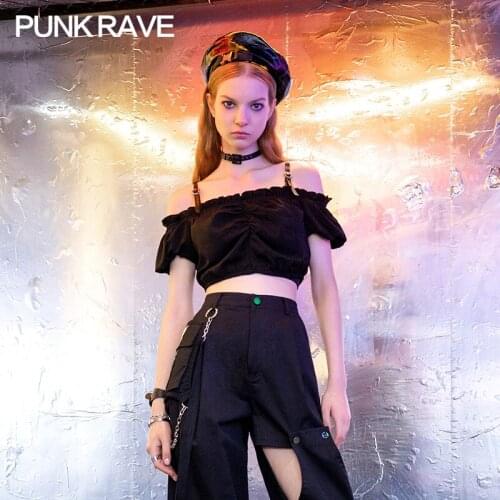 Женские укороченные топы PUNK RAVE China At AliExpress