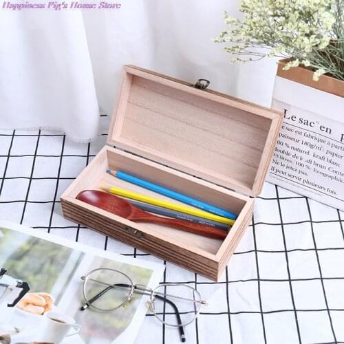 New Retro Jewelry Box Desktop Natural Wood Clamshell Storage Hand Decoration Wooden Box Postcard Storage Box