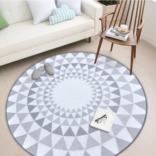 Nordic Round Carpet Muslim Style Coral fleece Anti-slip Mat Bedroom Balcony Hanging Basket Round Rug Living Room Study Carpet