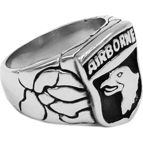 The 101st Airborne Screaming Eagles Ring Punk US Army Ring Biker Rings For Men Wholesale 751B