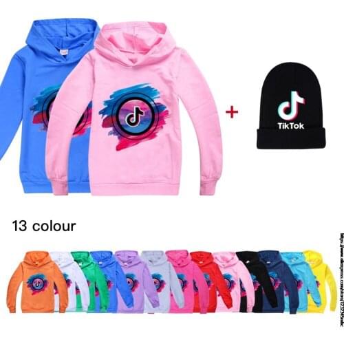 Tik Tok Kid Girls Autumn Winter fashion hoodies +hat Clothes Boy Clothes Cute Long Sleeve Hooded Coat Outwear