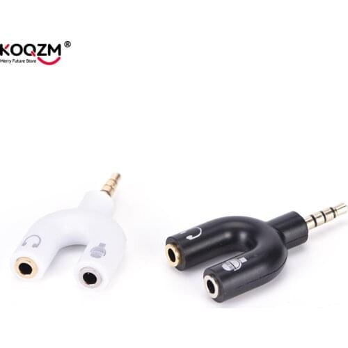 U-shaped Headphone Adapter 3.5mm Male To Female Double Sharing Splitter Stereo Audio Output Microphone Headphone Splitter