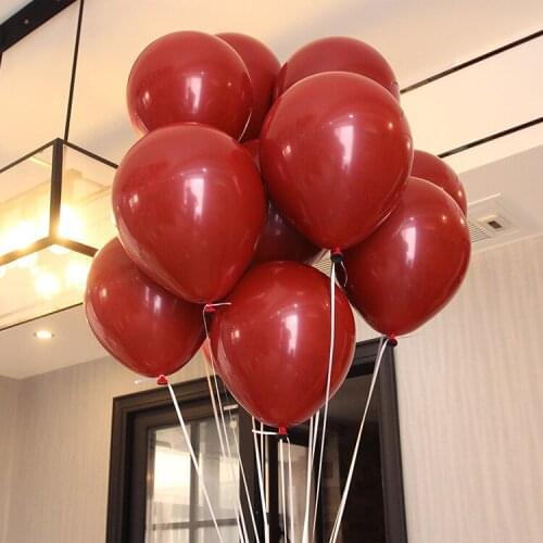 50/20pcs 10" Ruby Red Balloon Double-deck for Wedding Valentines Day Party Decor Romantic Red Balloon Hanging Decorate House