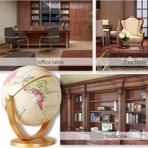 10cm Rotating Earth Globe World Map Swivel Stand Geography Educational Toy, Spinning Globe Geographical Political Maps