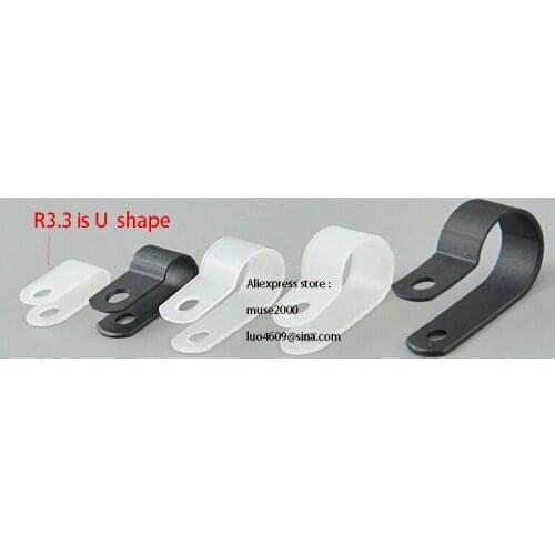 R3.3- 50 mm cable clamp cable tie Nylon wire clip,clamp dia black white wire cable distribution fastener PCB Wire zip holder