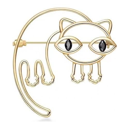 Fashion Brand Design 925 Silver High Quality Luxury Big Eye Cat Brooch Temperament High Jewelry Lady Romantic Gift Jewelry