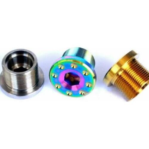 1PCS 1.0 Thread Pitch M19 Titanium bicycle Crankset screw Crank Dust cover