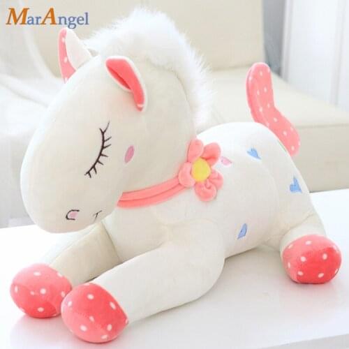 1pc 55cm Kawaii Lying Unicorn Plush Toys for Children Stuffed Cute Couple Horse Doll Soft Pillow Kawaii Christmas GIft