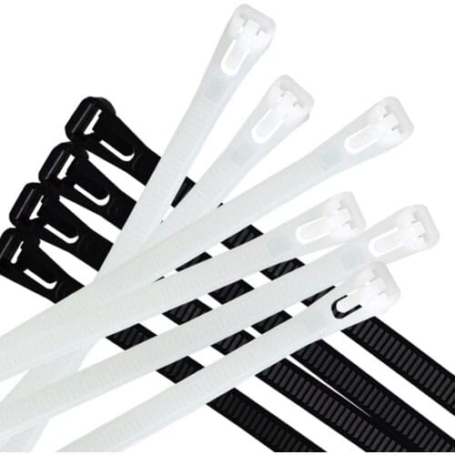 100Pcs Releasable Nylon Cable Ties reusable Zip Tie Strap 8*150/200/250/300/400mm