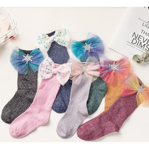 2019 Glitter Medium socks Comfortable Princess socks Girls combed cotton Infan Ruffle Frilly Trim Ankle short Socks