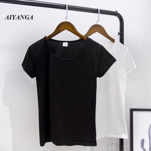 2019 Fashion T Shirt Women Summer Casual O Neck Short Sleeve Korean clothes Tops Womens Girls Plus Size White Black Tshirt