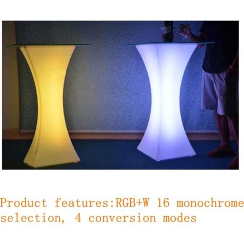 2020 Led luminous cocktail table bar creative lighting furniture round plastic table coffee table stool bar decoration