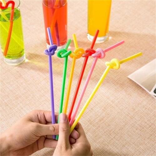 300PCS Colorful Straws Extra Long Flexible Home Bar Juice Drinking Tools Plastic Disposable Drinking Straws
