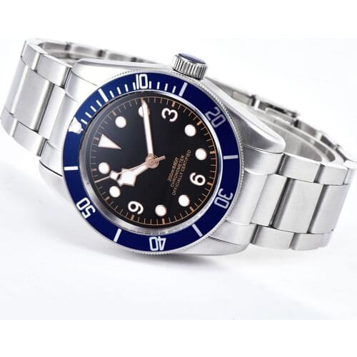 41MM Mens WatchMiyota8215 Automatic Mechanical Sapphire Crystal SS Strap Blue Bezel Nh35 Miyota Luminou Waterproof Swim