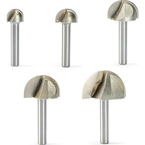 5pcs Shank 6mm x 12 16 22 25 33mm Ball Nose End Mill Round Nose Cove CNC Milling Bit Radius Core Box Solid Carbide Bit Tools