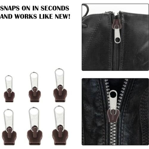 6pcs Universal Instant Fix Zipper Repair Kit Clothes Backpack Replacement Zip Slider Teeth Zippers Dropshipping
