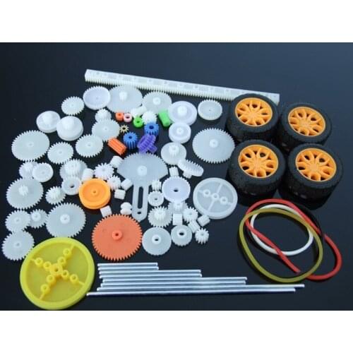 78PCS Gear Combinations WG001 All kinds of gear axle Toy car accessories Motor fittings The belt Shaft sleeve rack and pinion