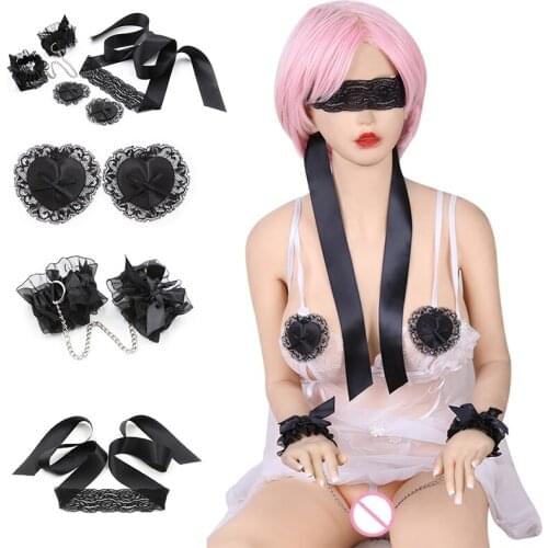 Bdsm Adult Games Erotic Sex Toys For Couples Adults Handcuffs Eye Mask Bondage Restraints SM Nylon Cuffs Handcuffs Accessories