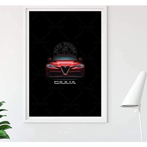 Alfa Romeo Giulia Quadrifoglio Home Decor Large Wall Pictures For Living Room Posters HD Canvas Paintings