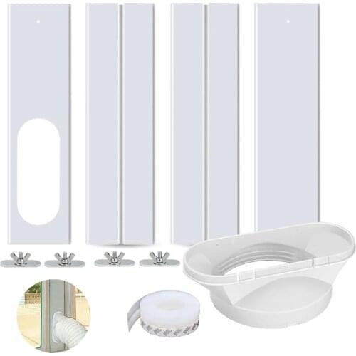 HOT Universal Adjustable Air Lock Window Seal Cloth Plate Window Kit Plate Exhaust Hose Tube Connector For Air Conditioner