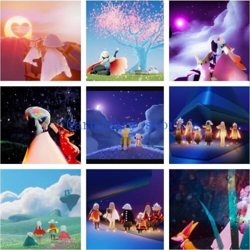 Cartoon Game Sky Diy 5D Diamond Painting Full Drill Diamond Mosaic Embroidery Home Decor Cross Stitch Kits Kids Warm Gift