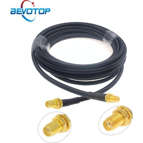 RP-SMA Female to SMA Female Bulkhead 5D-FB Cable Low Loss 50 Ohm Pigtail Adapter WIFI Antenna Extension Cable RF Coax Jumper
